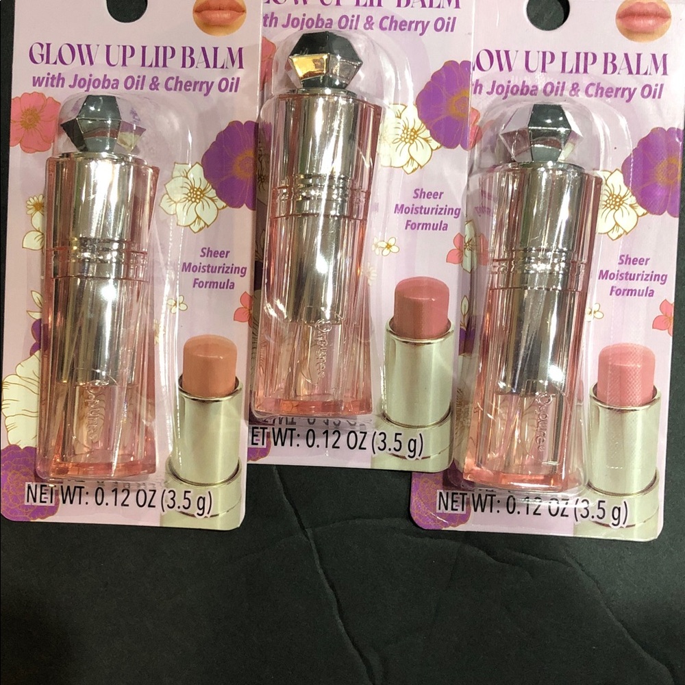 Jojoba and Cherry oil sheer pink sheer nude sheer mauve glow up‎ lip balms 3pack
